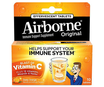 Zesty Orange Immune Support Effervescent Tablets, 10-Count