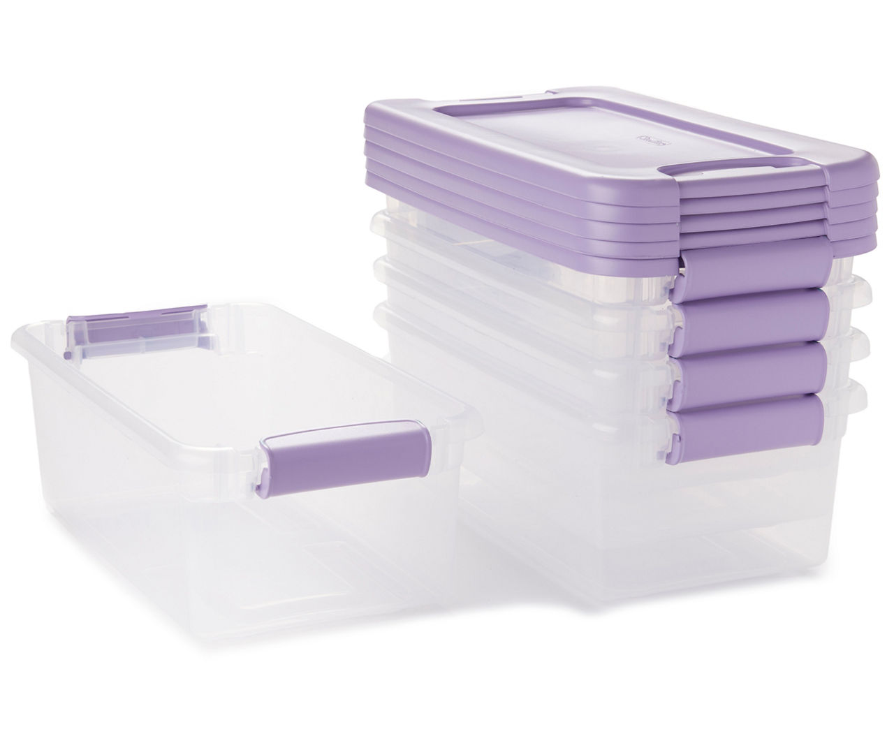 Plastic Storage Bins with Lids - 5 Qt, 6 Pack Clear Small