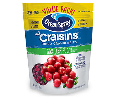 Ocean Spray Craisins 50% Less Sugar Dried Cranberries 20 oz. Pouch