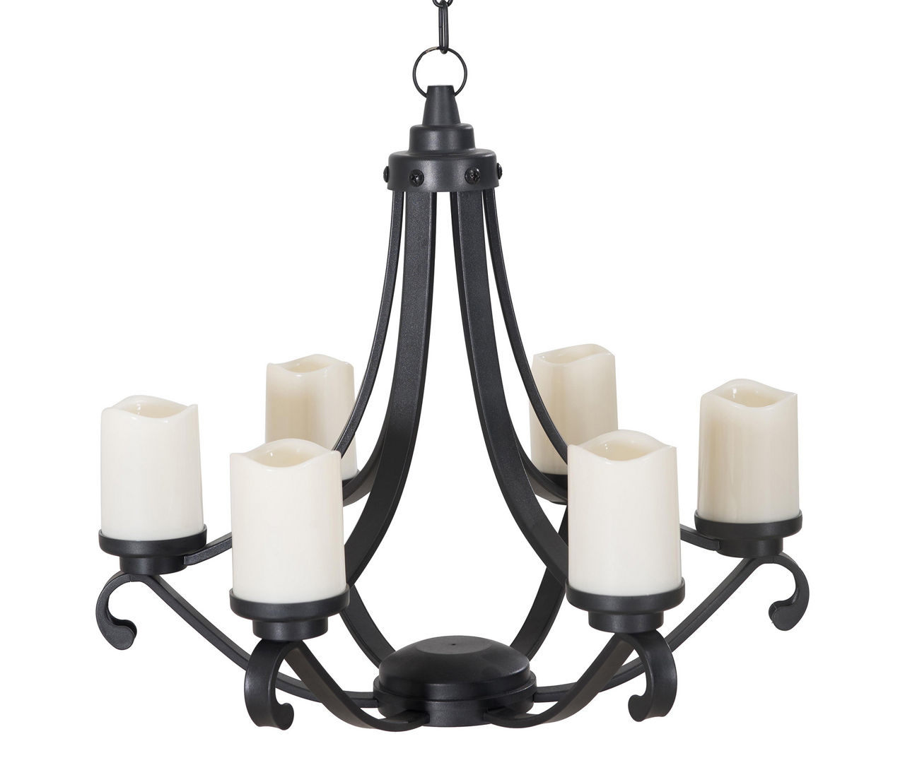Black LED Candle Battery Operated Chandelier