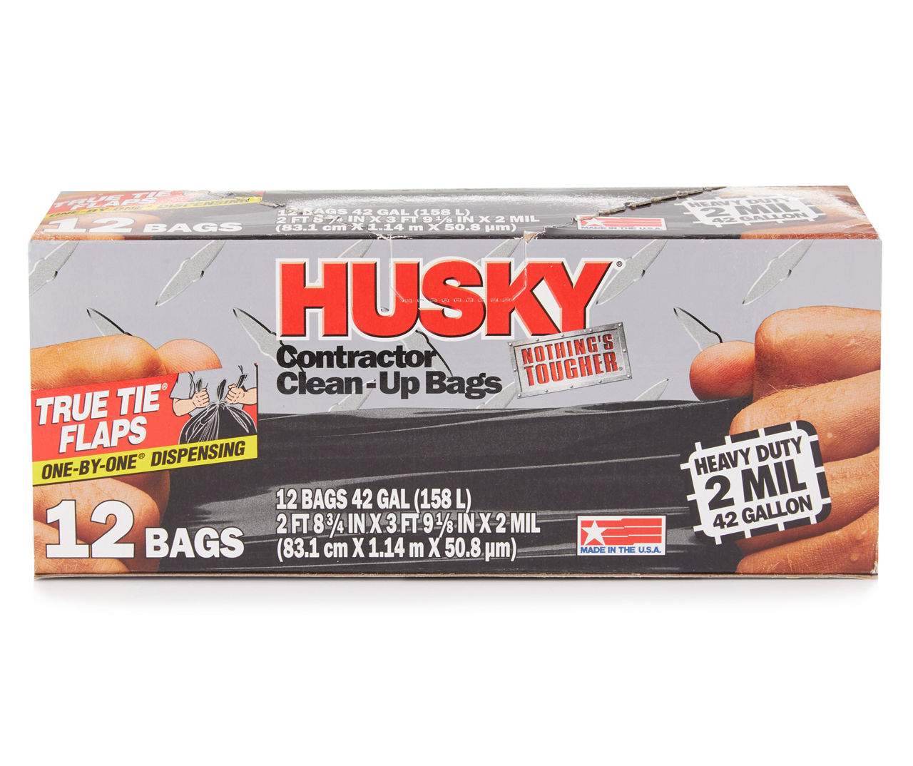 Husky Contractor Clean-Up Bags, 42 Gallon,12 Count