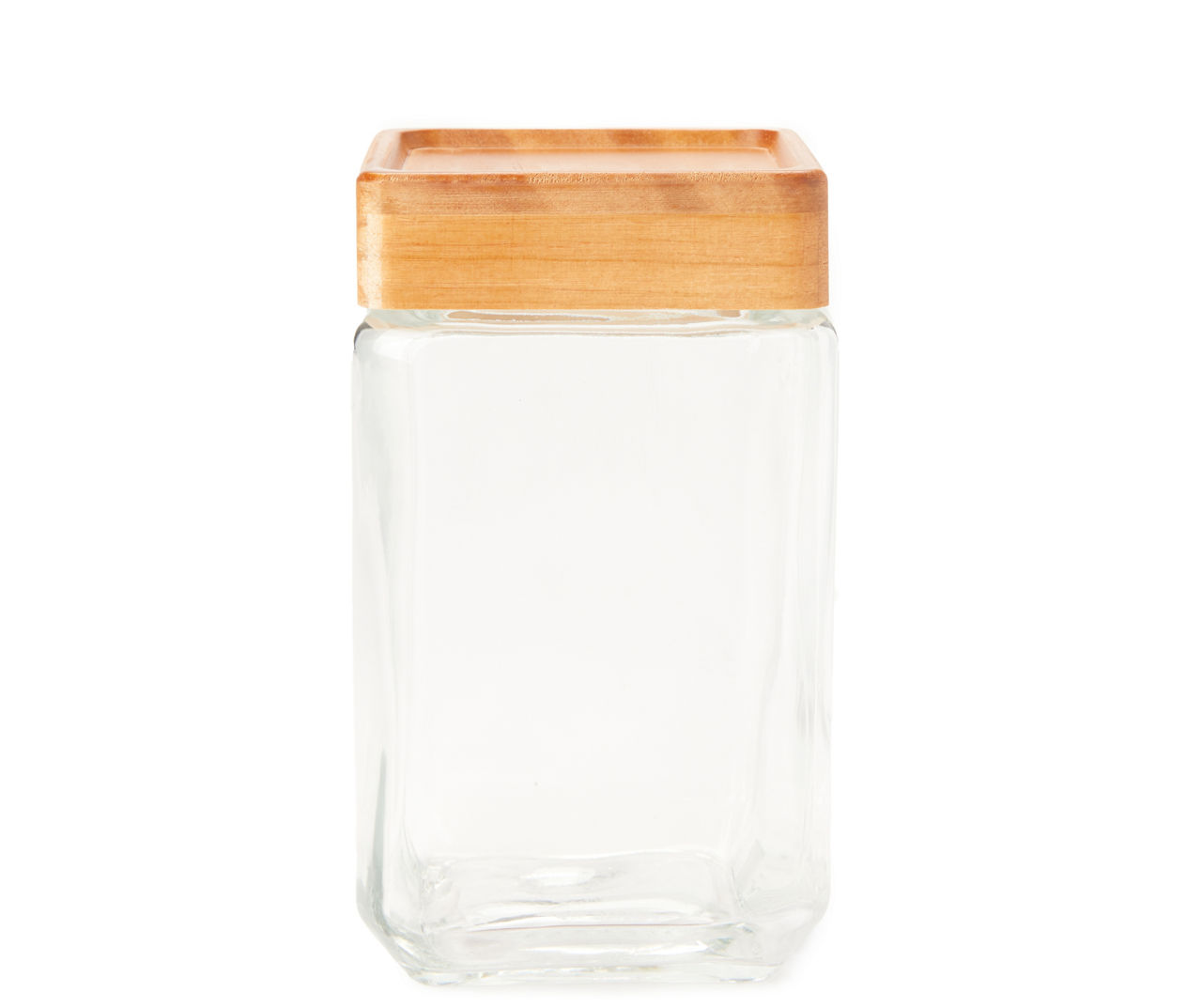 Square Glass Jar with Bamboo Lid, small
