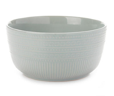 Green Embossed Ceramic Bowl, (7.3