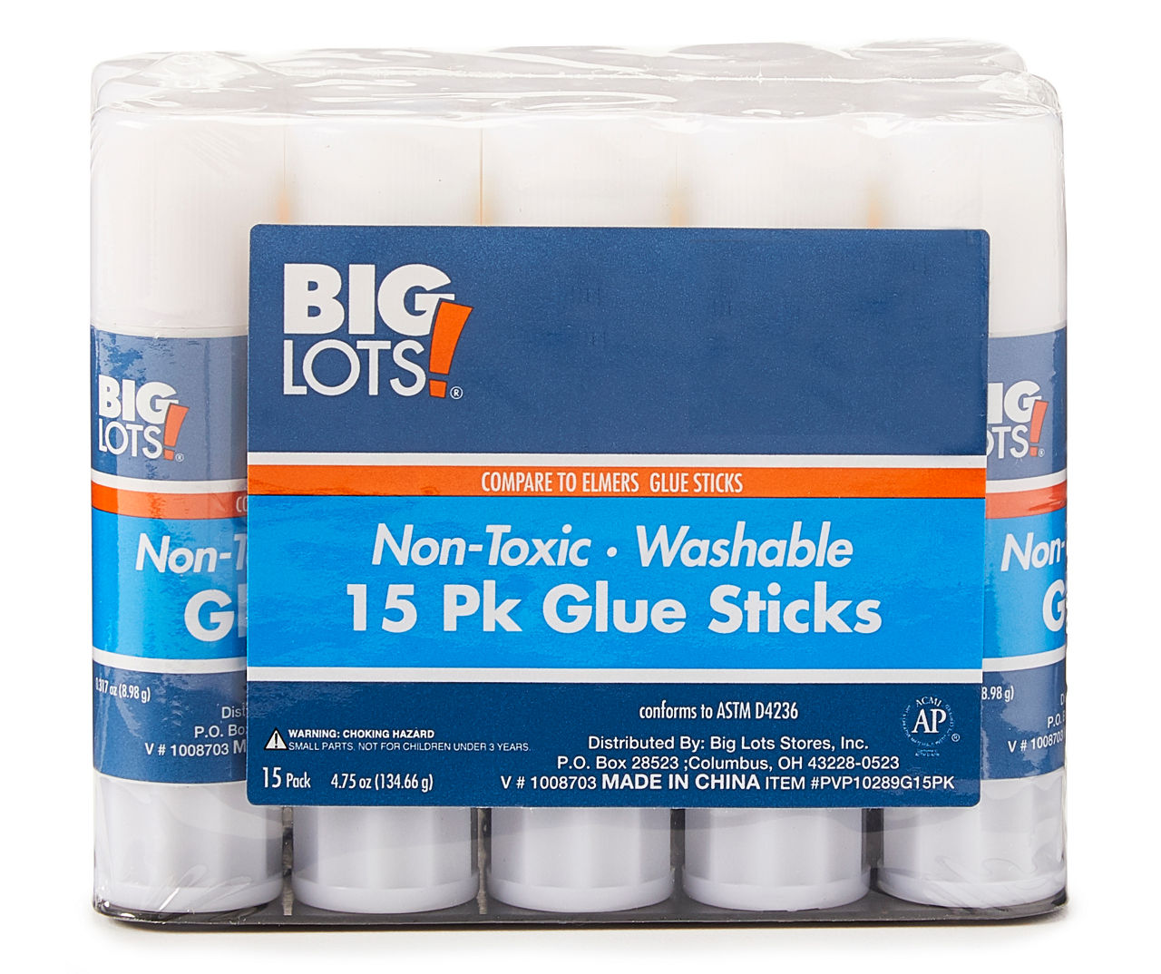 Big Lots Non-Toxic Glue Sticks, 15-Pack
