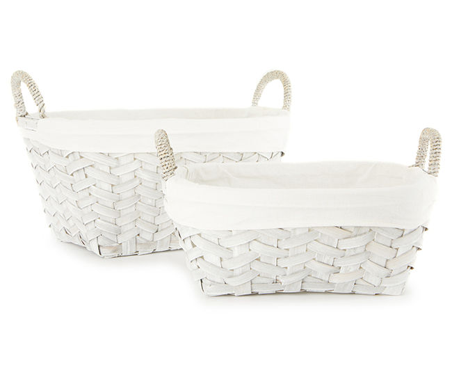 Large Gray Wicker Baskets with Liner Big Lots