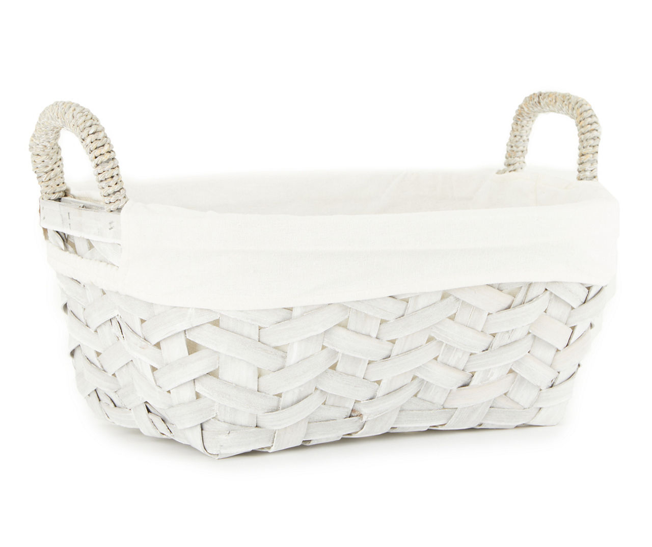 Large Grey Wicker Basket with Liner