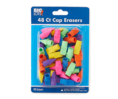Cap Erasers, 48-Pack