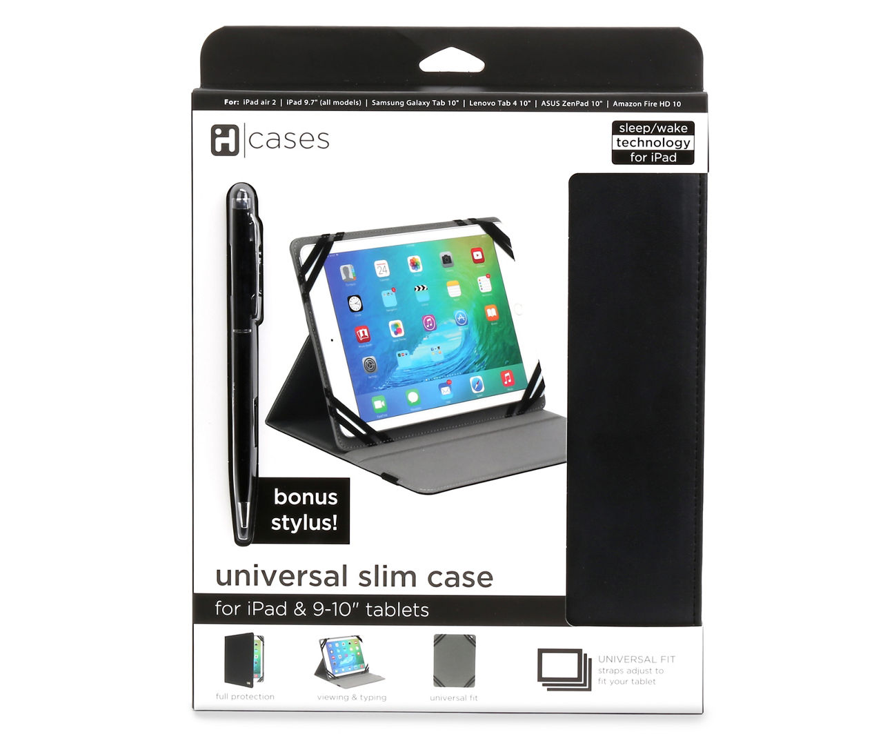 iHome Universal Black Tablet Case