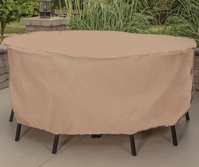 Taupe Round Outdoor Patio Set Cover, (96