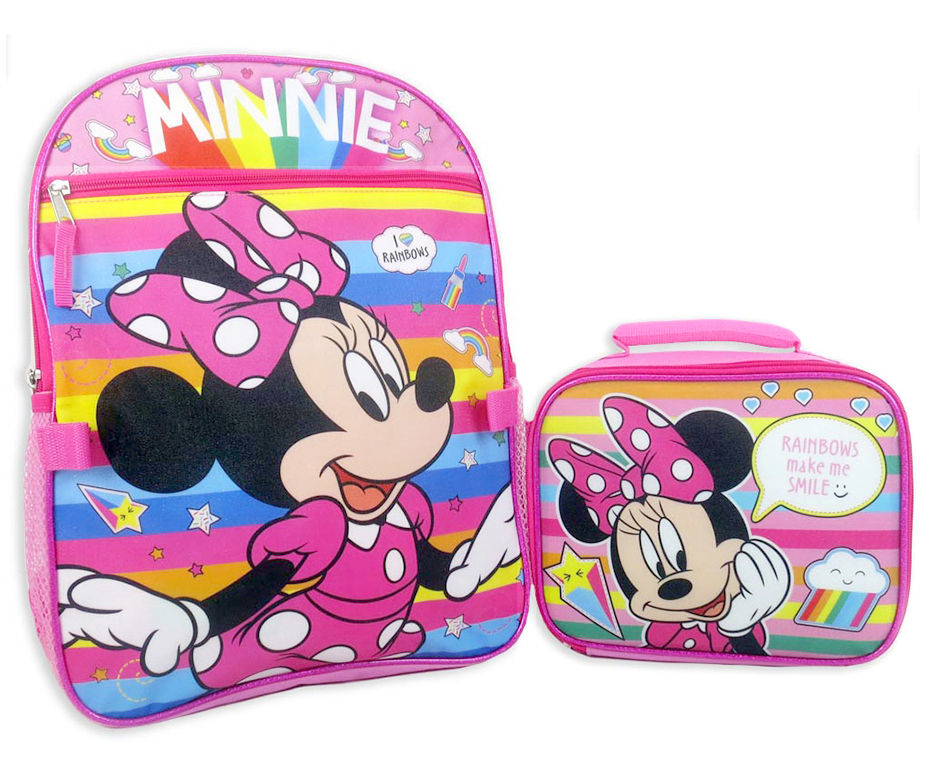 Disney mini Minnie Mouse Medium Rolling Backpack, lunch Box and