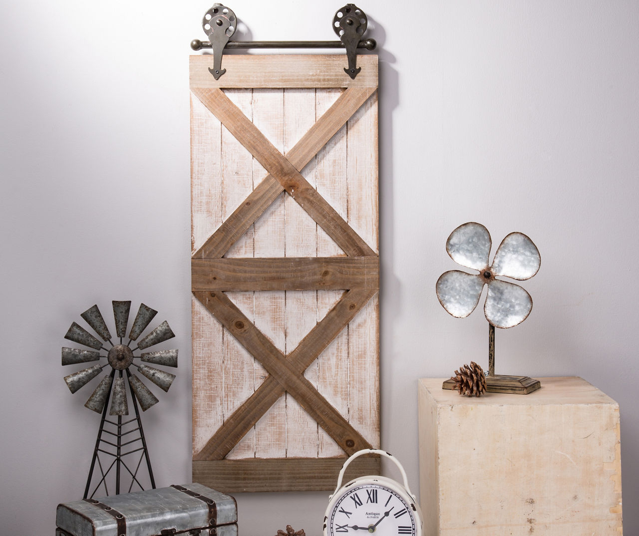 Glitzhome Farmhouse Wood Barn Door Wall Decor | Big Lots