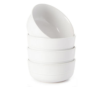 White Stoneware Bowls, 4-Pack