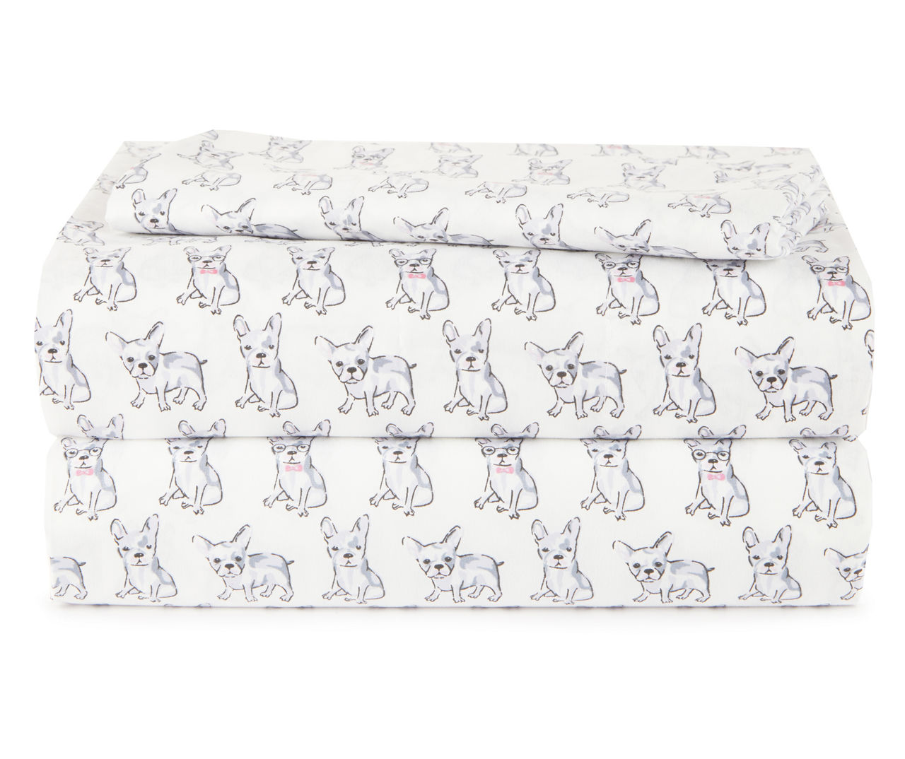 Just Home French Bulldog Print Twin XL 3 Piece Sheet Set Big Lots