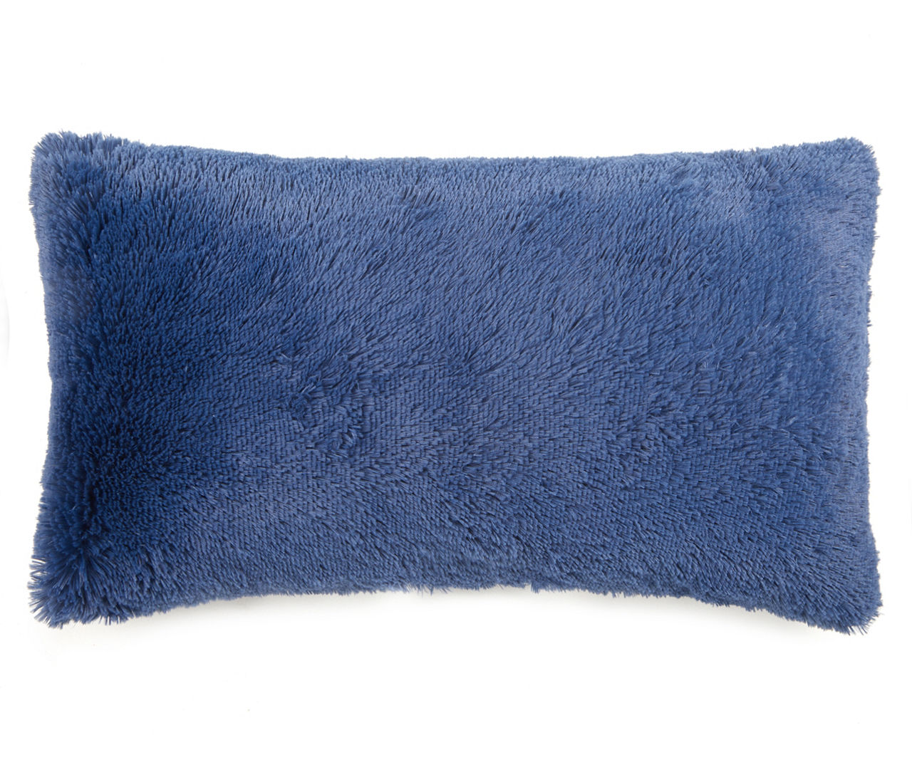 Small Floor Pillow Square, Navy Faux Shag