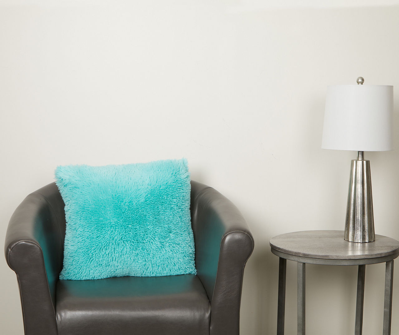 Turquoise faux fur outlet pillow