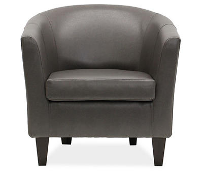 Windko Gray Faux Leather Tub Chair