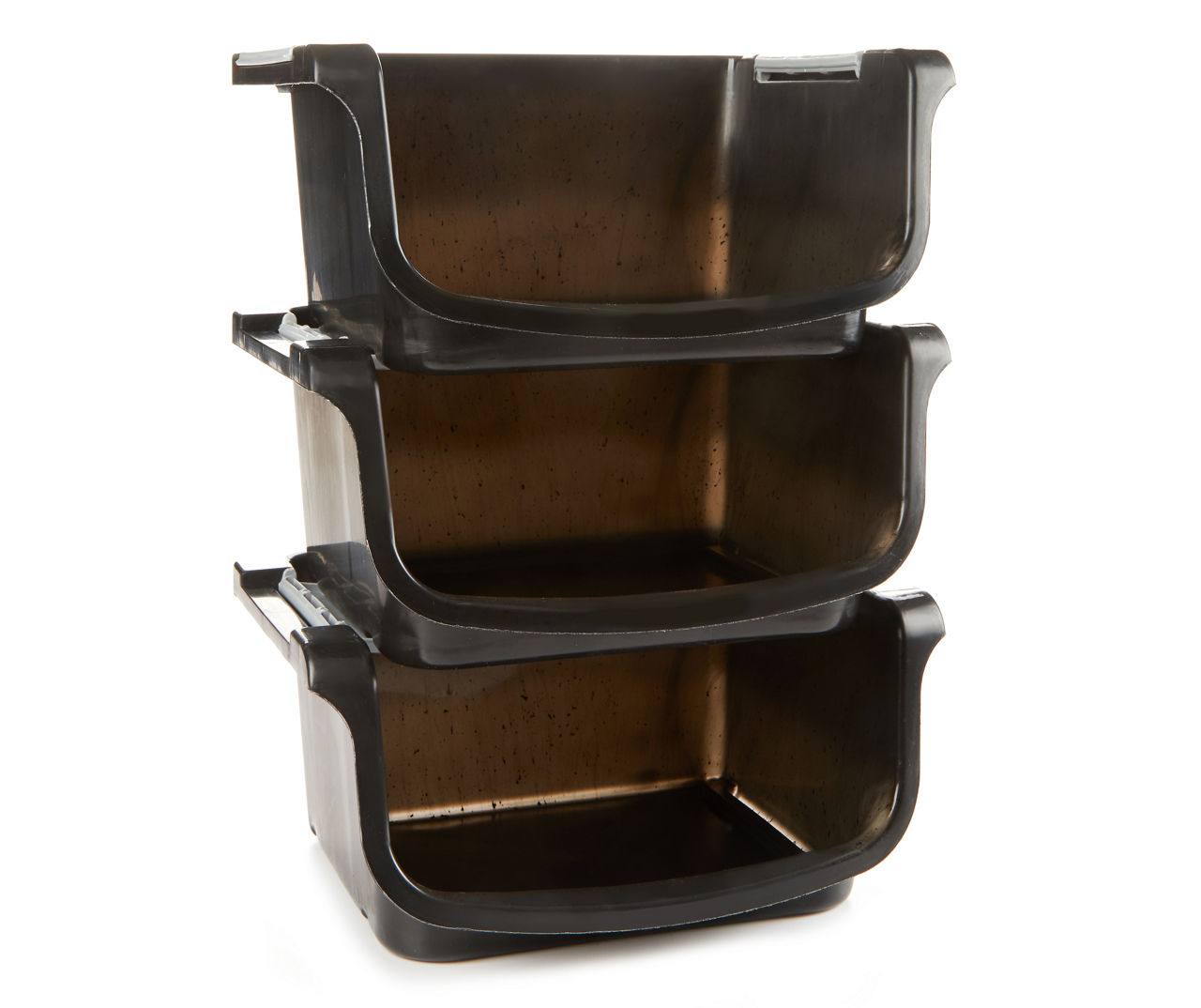 Medium Black Stacking Storage Bins, 3Pack Big Lots