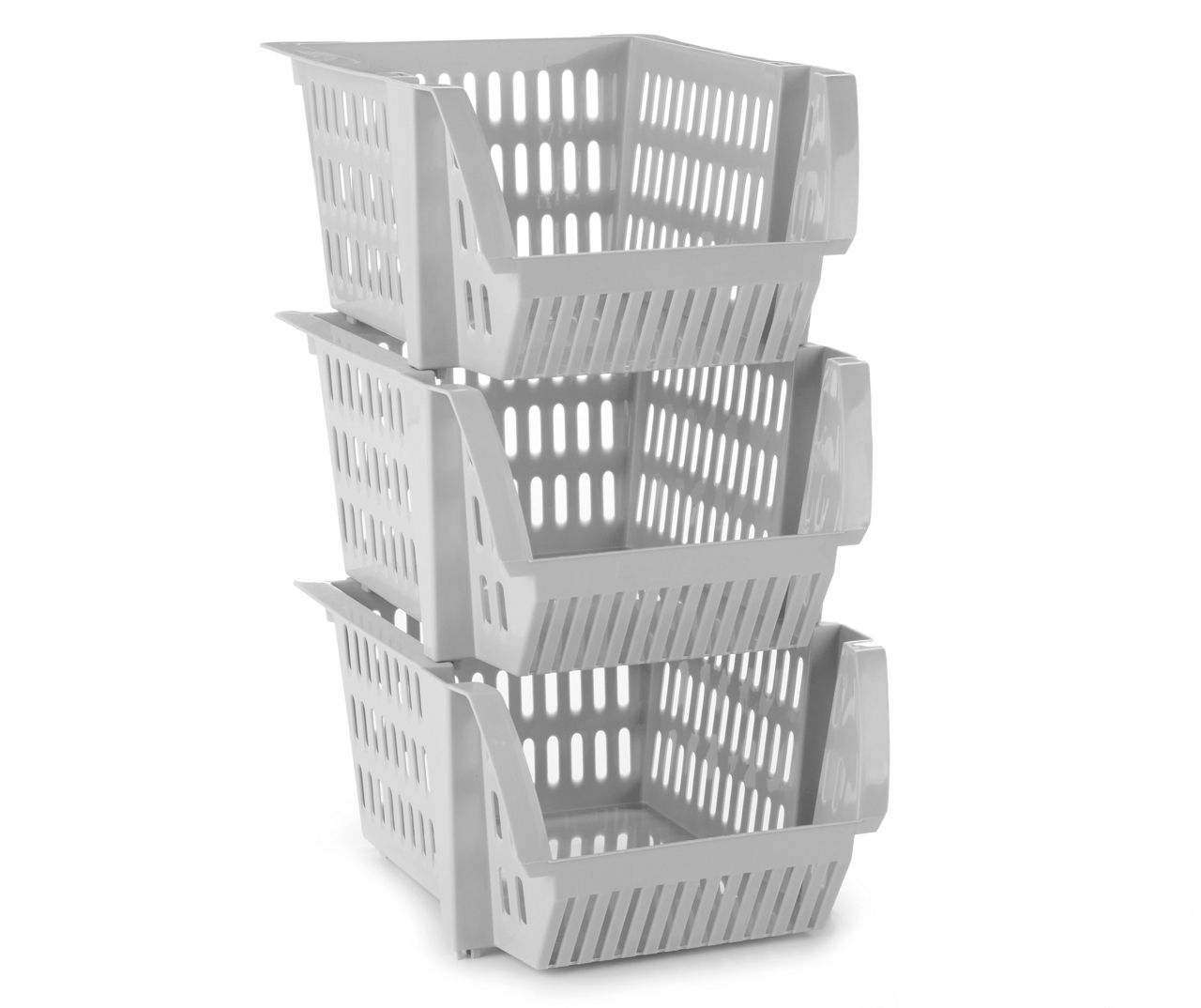 Small Gray Stack N' Nest Bins, 3-Pack
