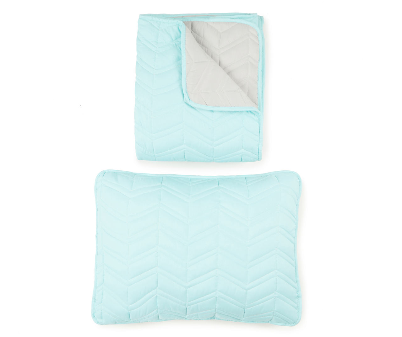 Just Home Teal & Gray Twin XL Quilt Set, 2-Piece | Big Lots