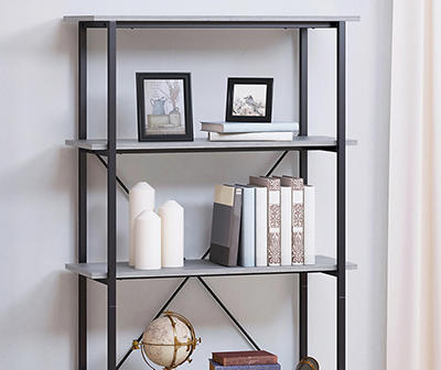Farmhouse Gray 5-Shelf Bookcase