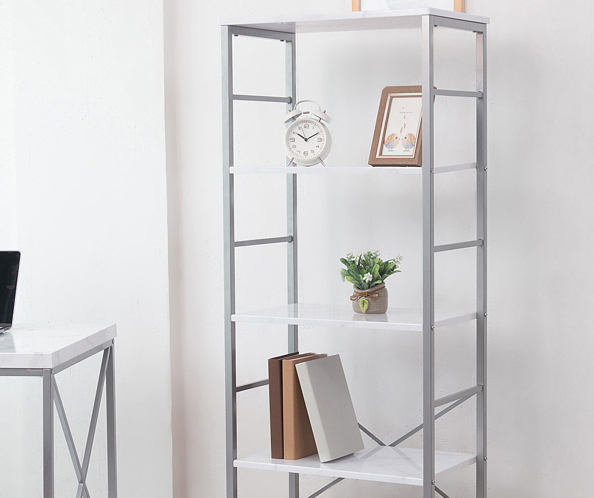 Silver bookcase deals