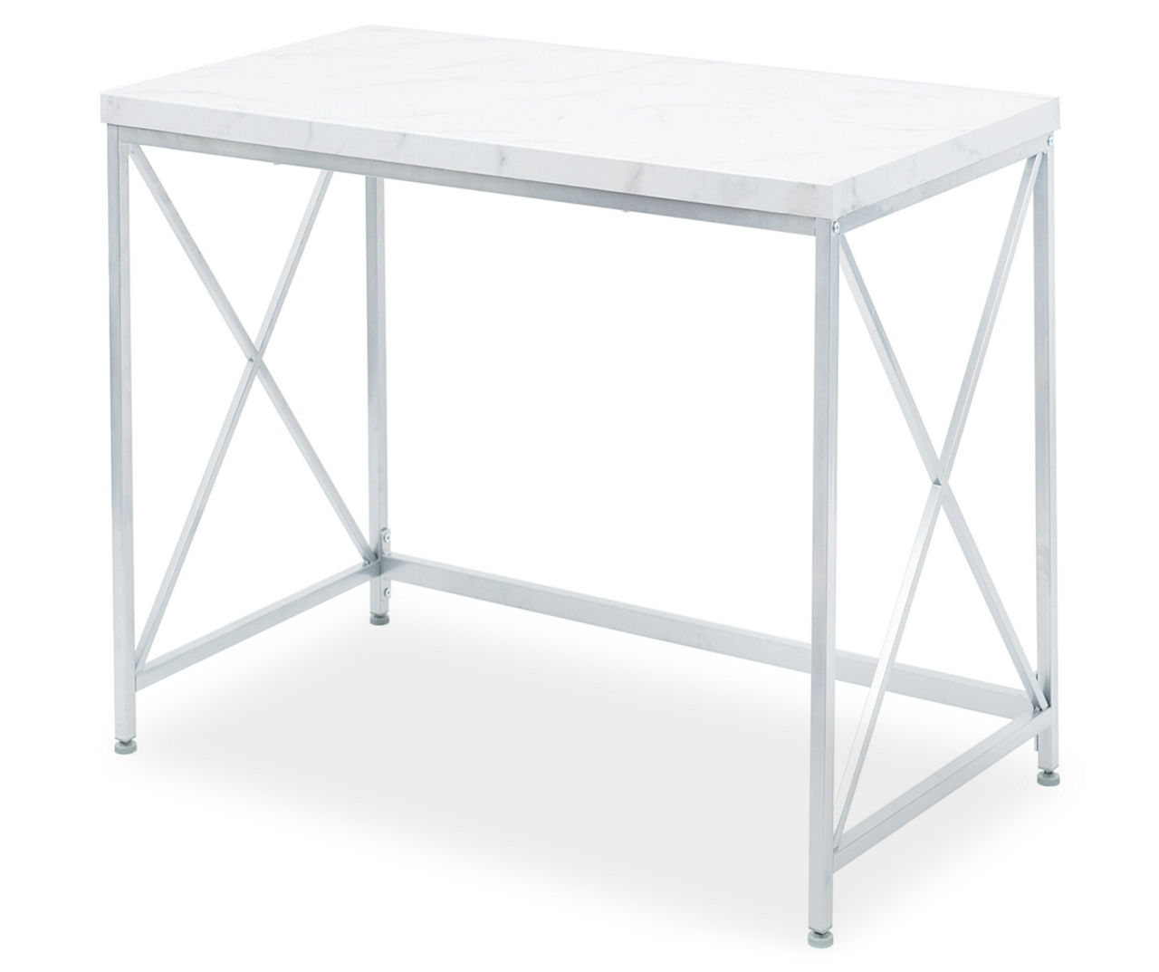 Just home faux marble white deals desk