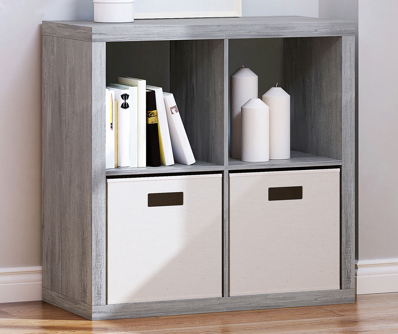 Reclaimed Gray 4-Cube Storage Cubby