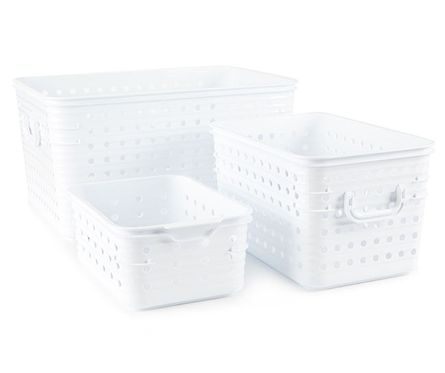 Dial Black Cutout Dots Storage Basket, (16.75)