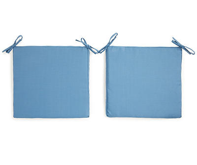 Blue Solid & Stripe Reversible Outdoor Box Seat Cushions, 2-Pack