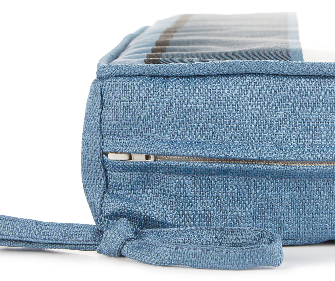 Blue Solid & Stripe Reversible Outdoor Box Seat Cushions, 2-Pack