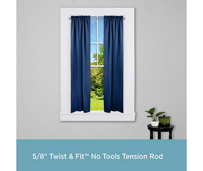 Kenney Mason 5/8" Twist & Fit? No Tools Tension Window Curtain Rod, 28-48", Graphite