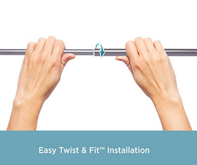 Kenney Mason 5/8" Twist & Fit? No Tools Tension Window Curtain Rod, 28-48", Graphite