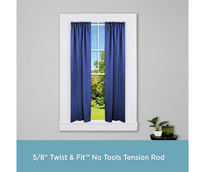 Brushed Nickel Twist & Fit No Tools Tension Window Curtain Rod, (28