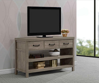 Farmhouse Gray 3-Drawer TV Stand