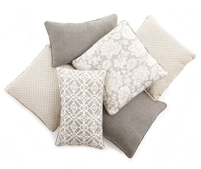 Gray Solid & Pattern 2-Piece Outdoor Throw Pillow Sets