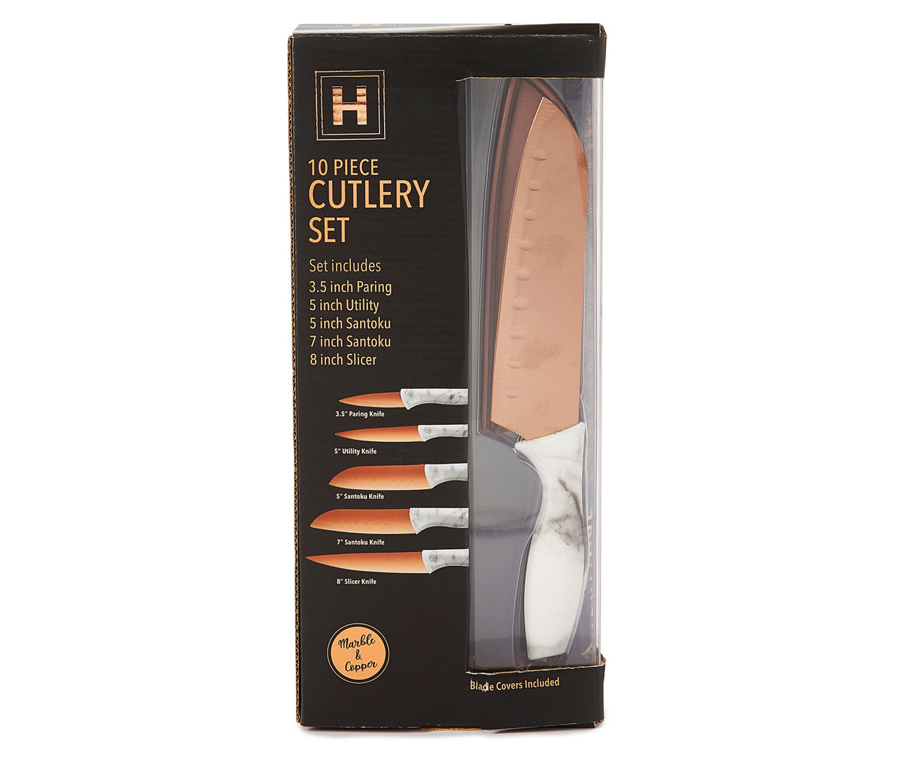 Copper & Marble 10-Piece Cutlery Set