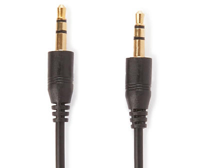Black Stereo Audio Auxiliary Cable, (6')