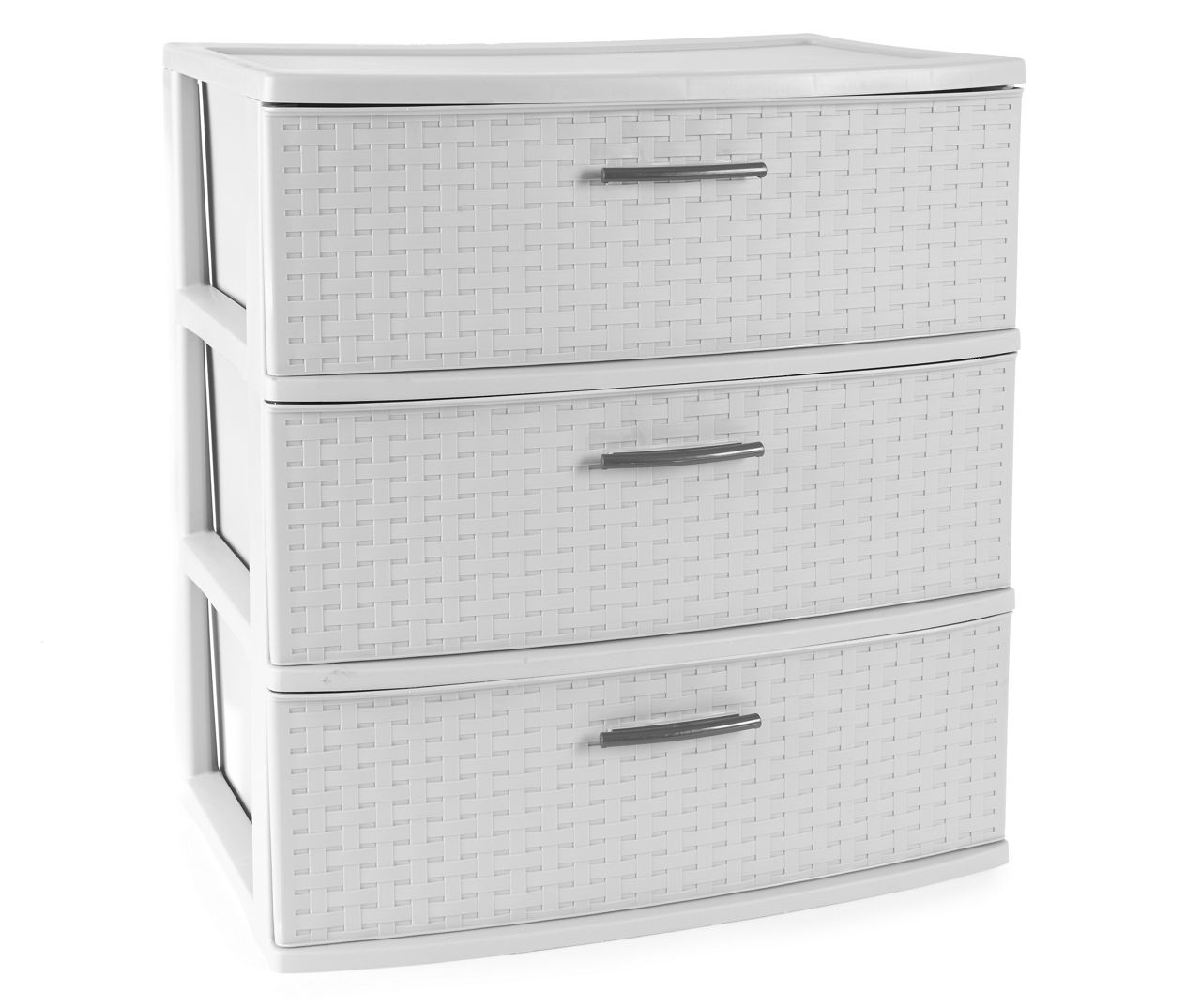 Sterilite Gray 3-Drawer Wide Weave Tower