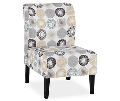 Triptis Charcoal & Tan Starburst Armless Accent Chair