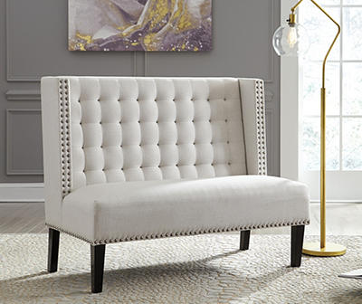 Beauland Ivory Wingback Accent Bench