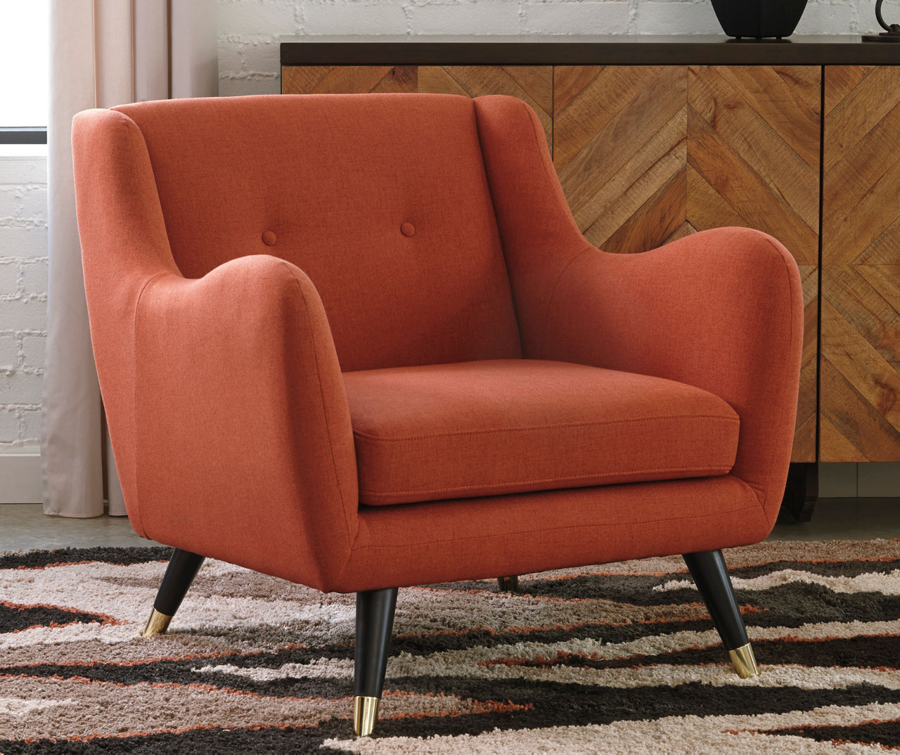 Red and online brown accent chairs