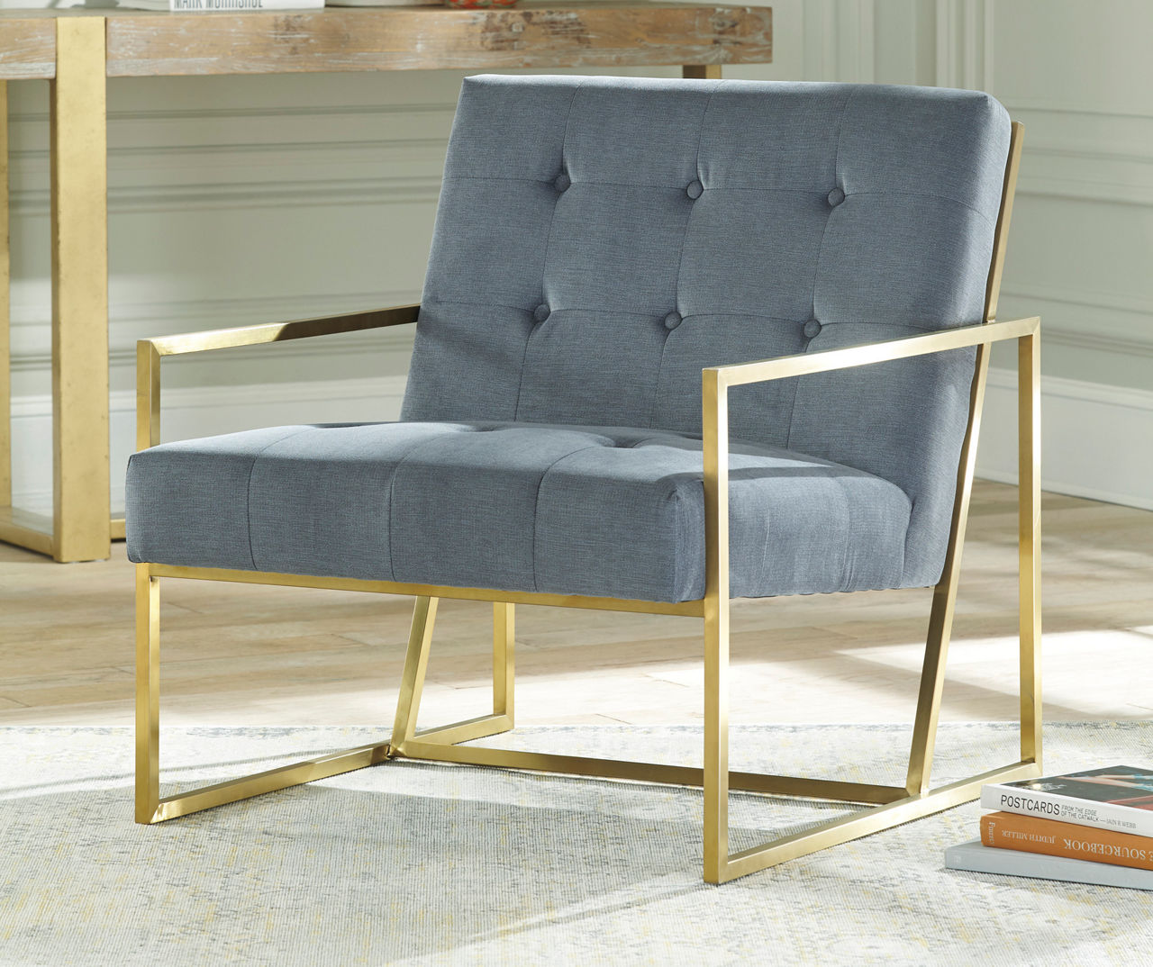 Cobalt blue accent chair sales
