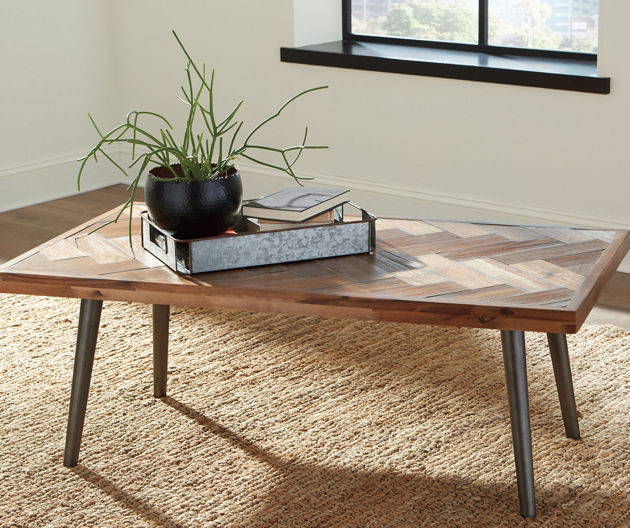 Signature Design By Ashley Vantori Brown Rectangular Coffee Table Big