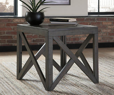 Haroflyn Gray Square End Table