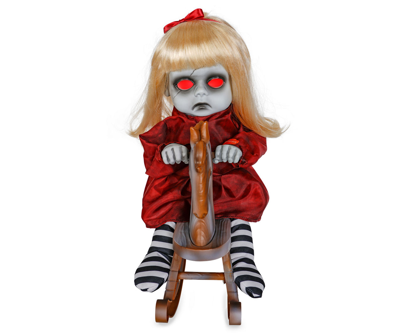 Animated demon doll on rocking horse on sale