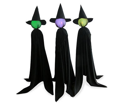 Color-Changing LED Witch 3-Piece Yard Stake Set