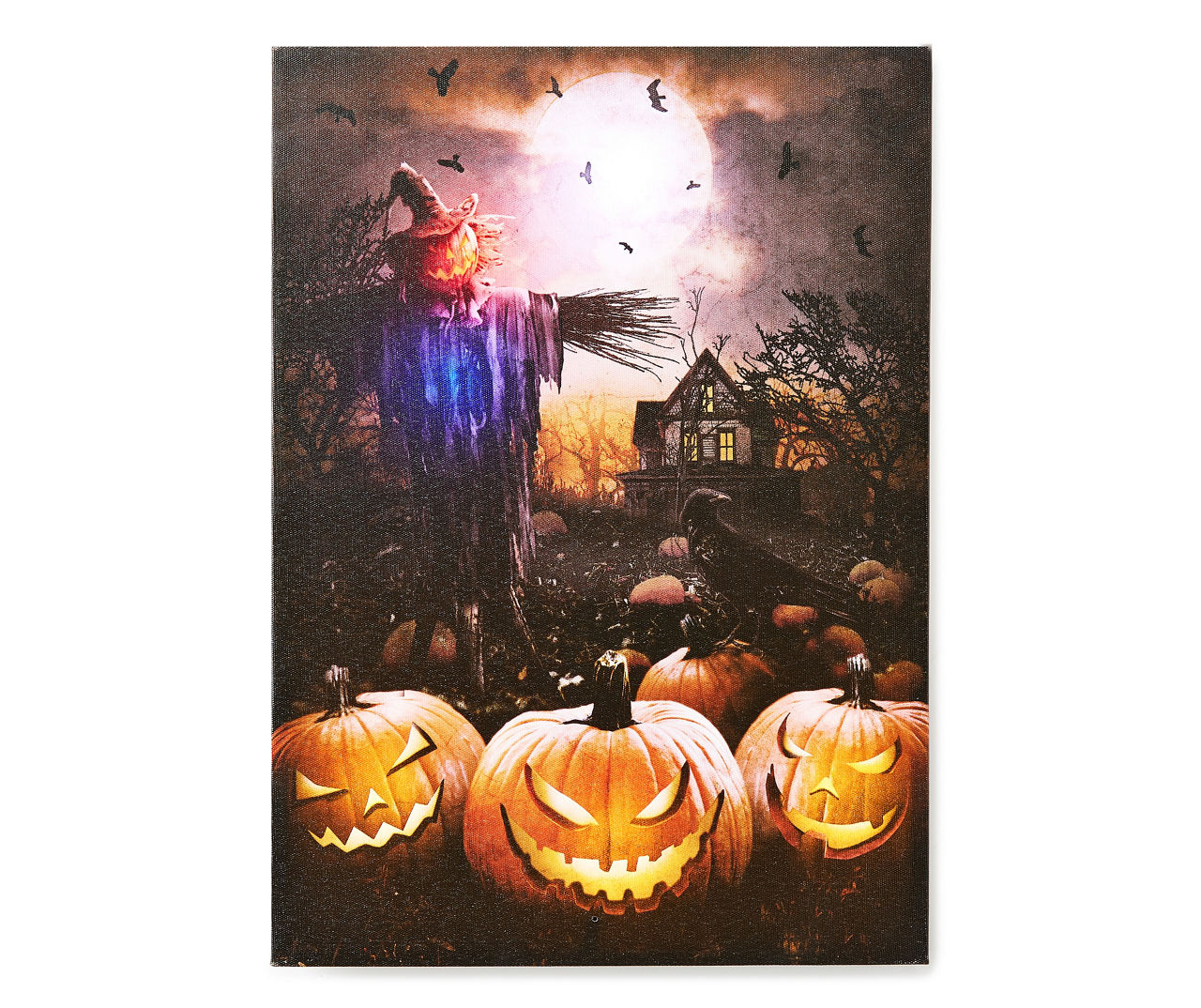 LED Scarecrow & Pumpkin Scene Canvas | Big Lots