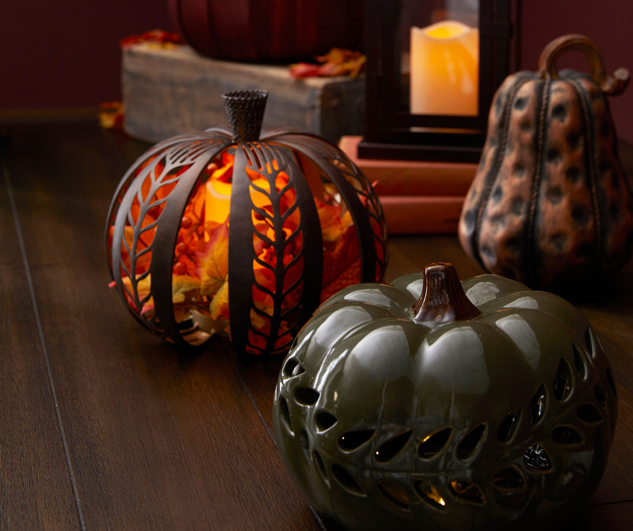 LED Bronze Cutout Pumpkin | Big Lots