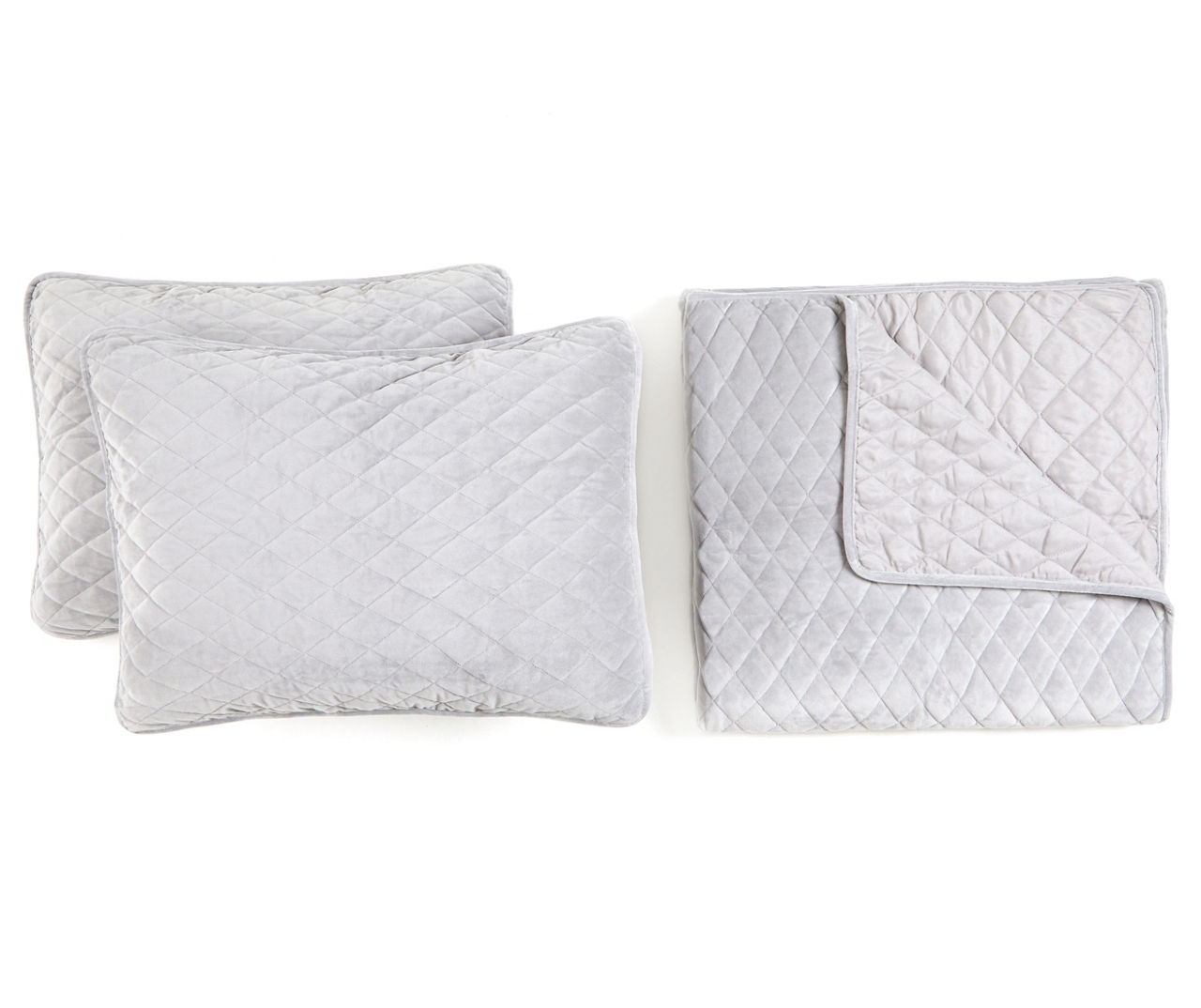 Gray 3Piece Velvet Quilt Sets Big Lots