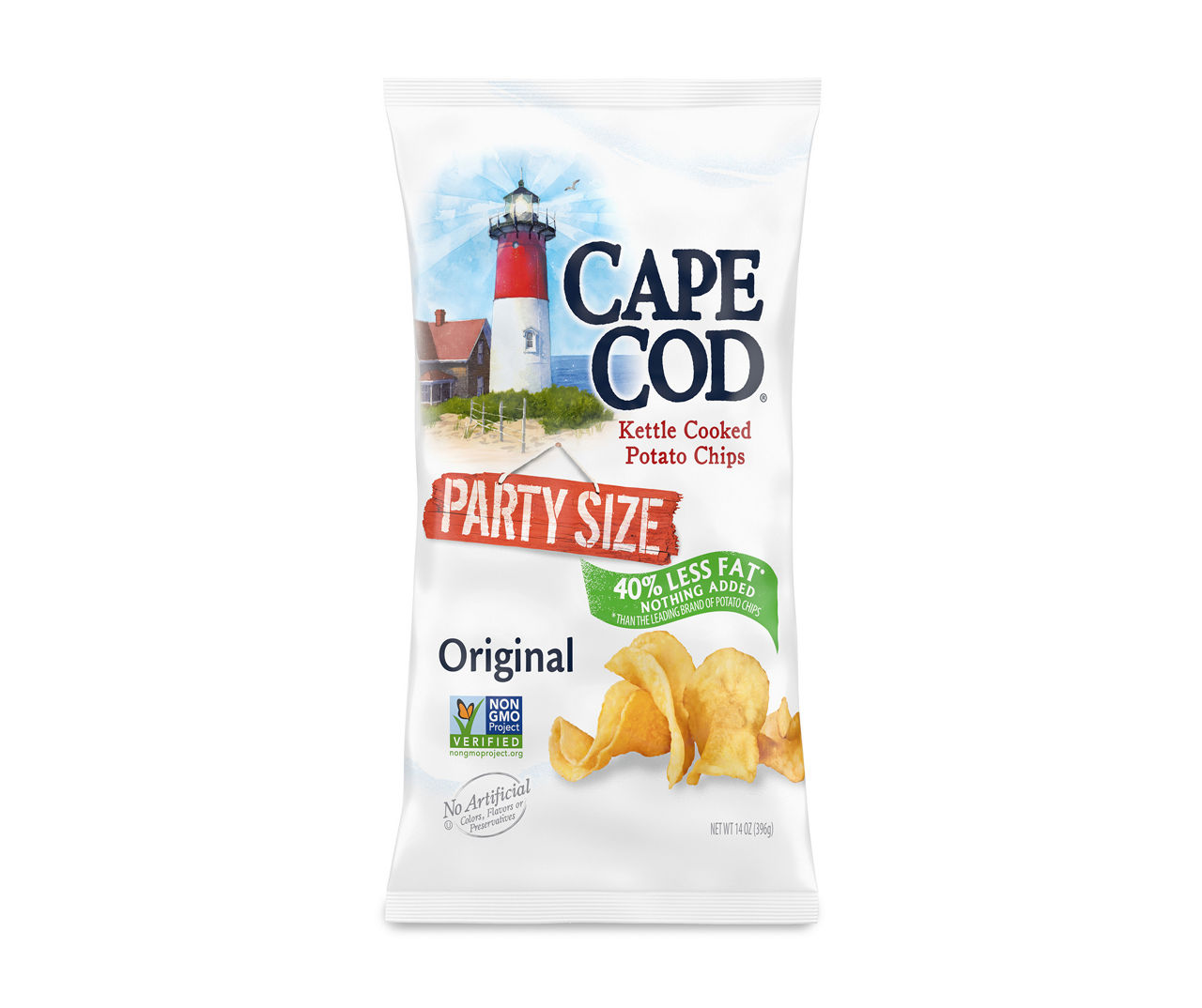 Cape Cod Reduced Fat Original Party Size Kettle Cooked Potato Chips, 14 ...